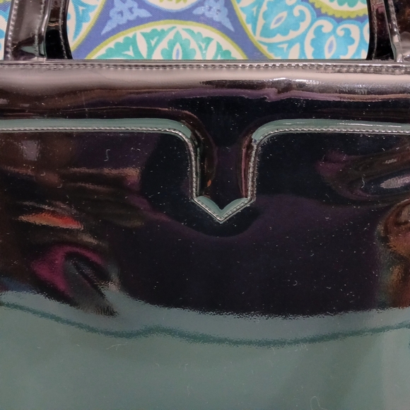 Vintage Nat Lewis Patent Leather Top Handle Handbag - Picture 6 of 13